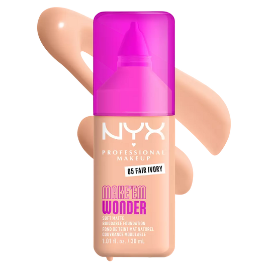 NYX Make ‘Em Wonder Soft Matte Buildable Foundation - 05 - Fair Ivory