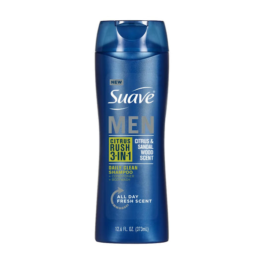 Suave Men Daily Clean Shampoo 3-In-1 - 12.6oz / 373ml