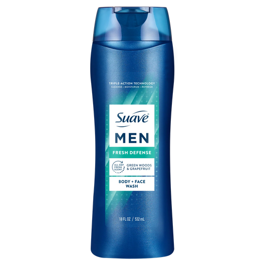 Suave Men Fresh Defense Body + Face Wash