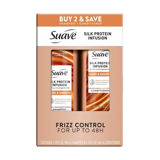 Suave Shampoo + Conditioner Set Frizz Control